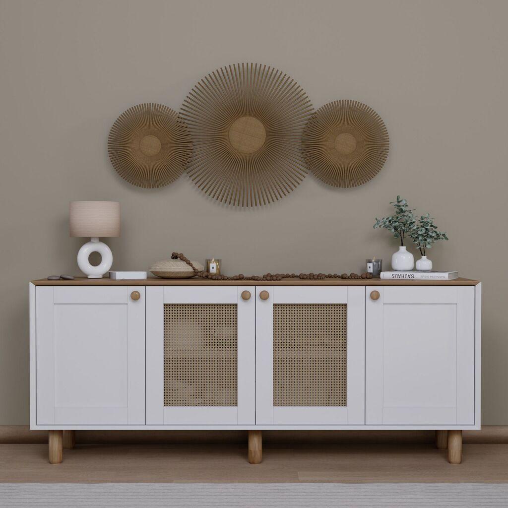 Hanah Home Konzolni sto Bohemian 1600-145, 180x75x40 cm, Belo-hrast boje