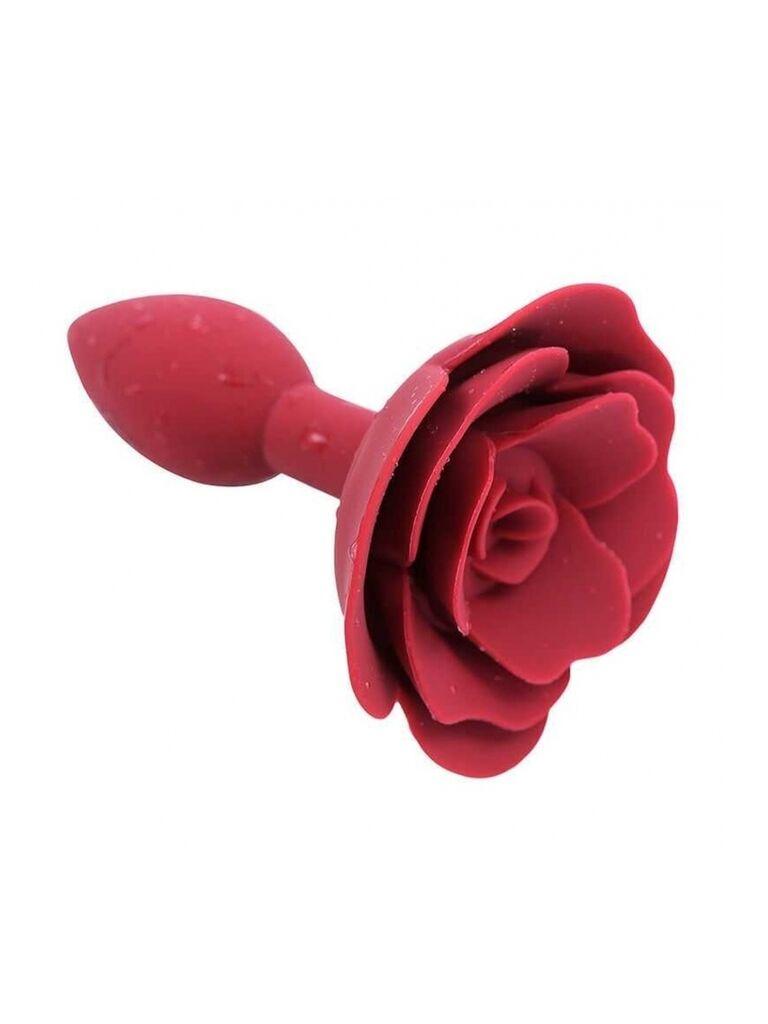 Butt Plug sa vibracijom Rose, 11.2cm, Crveni