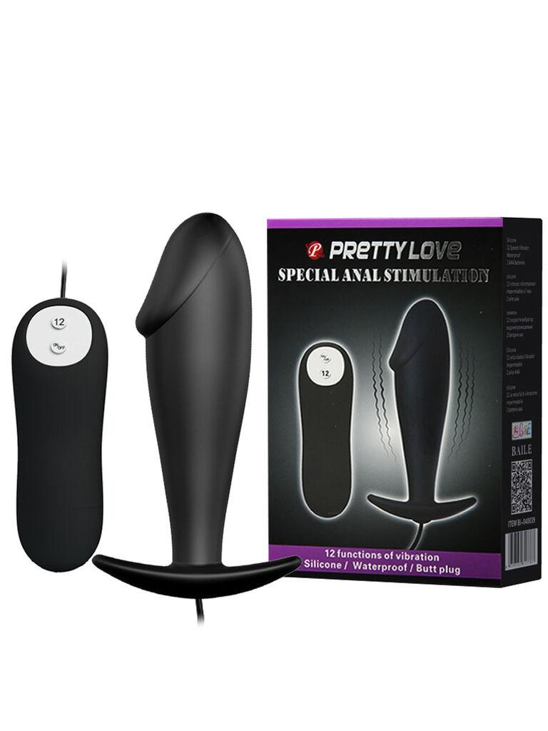 Butt plug Special anal stimulation, Silikonski, 10cm, Crni