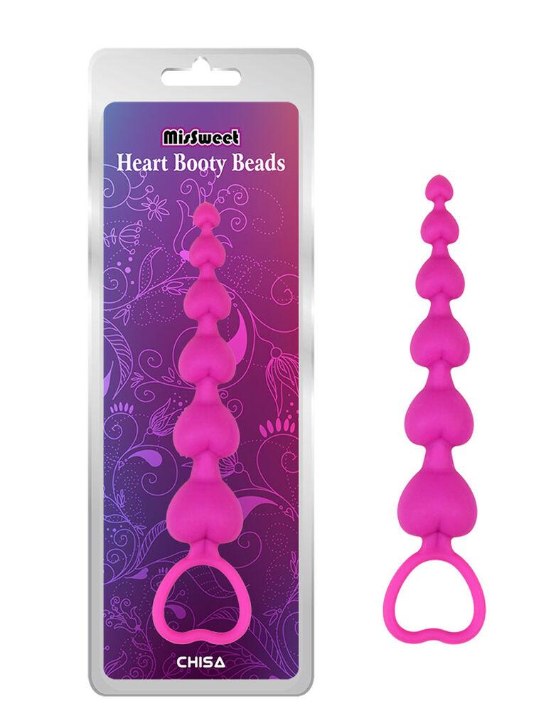 Analne kuglice Heart Booty Beads, 18.5cm, Roze