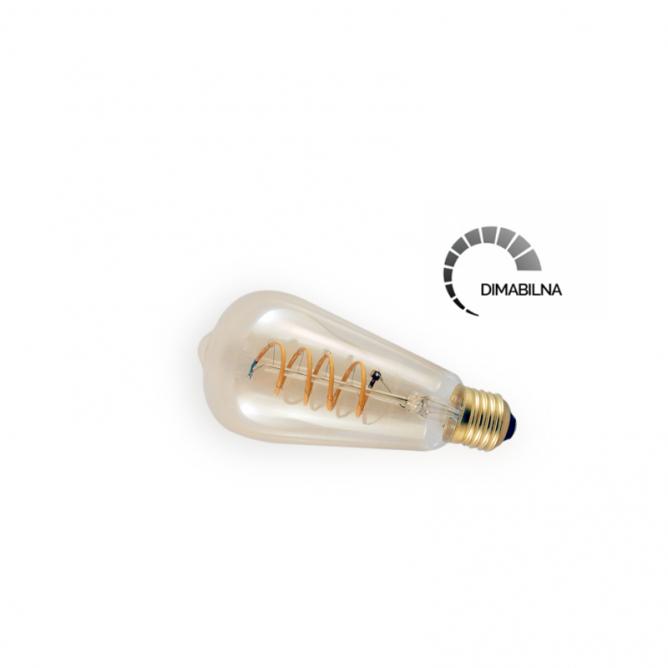LED Sijalica Filament Dimabilnost, St64 Amber, 4W, E27, 2200K, 250lm