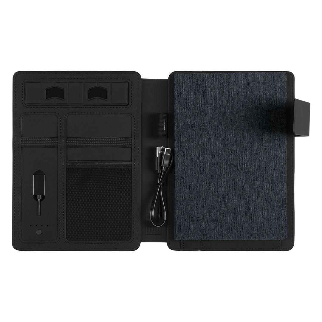 POWER NOTE Portfolio sa notesom A5 i pomoćnom baterijom, 5.000 mAh Crno-antracit