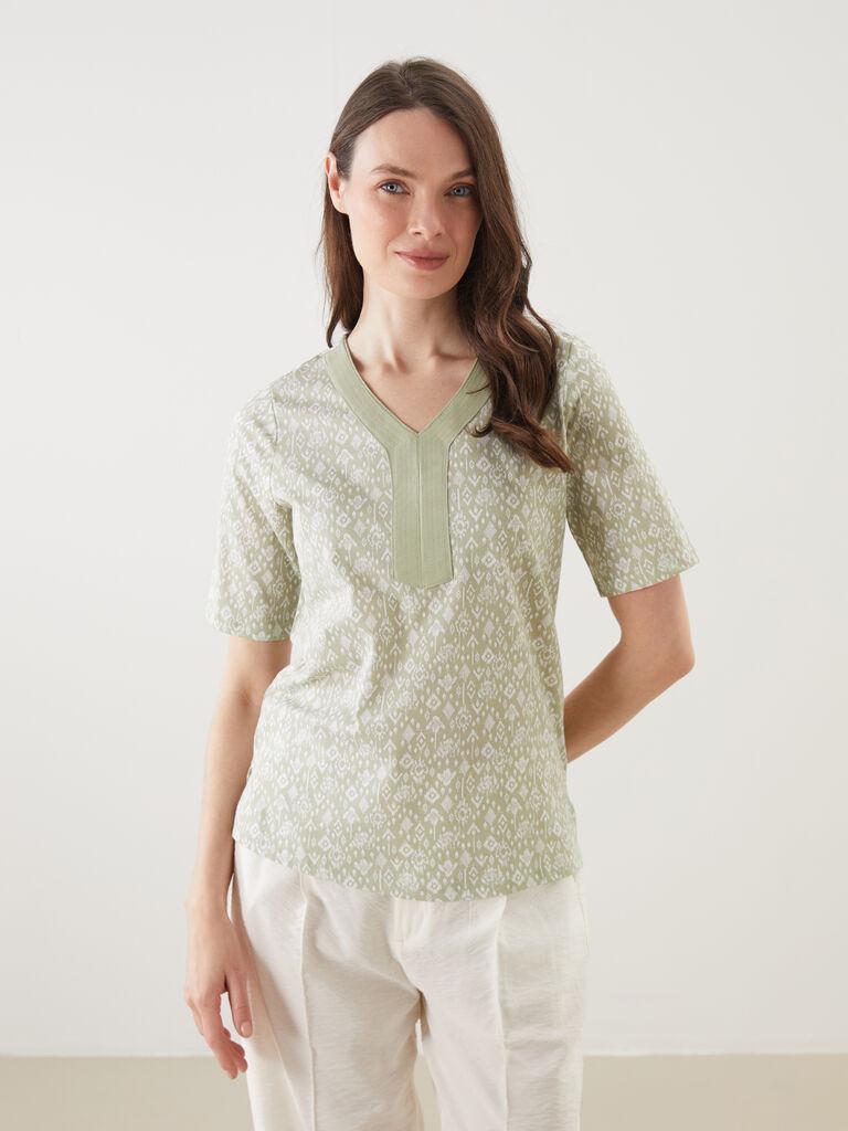 LC Waikiki Ženska majica S5IR68Z8-LRL, Zelena