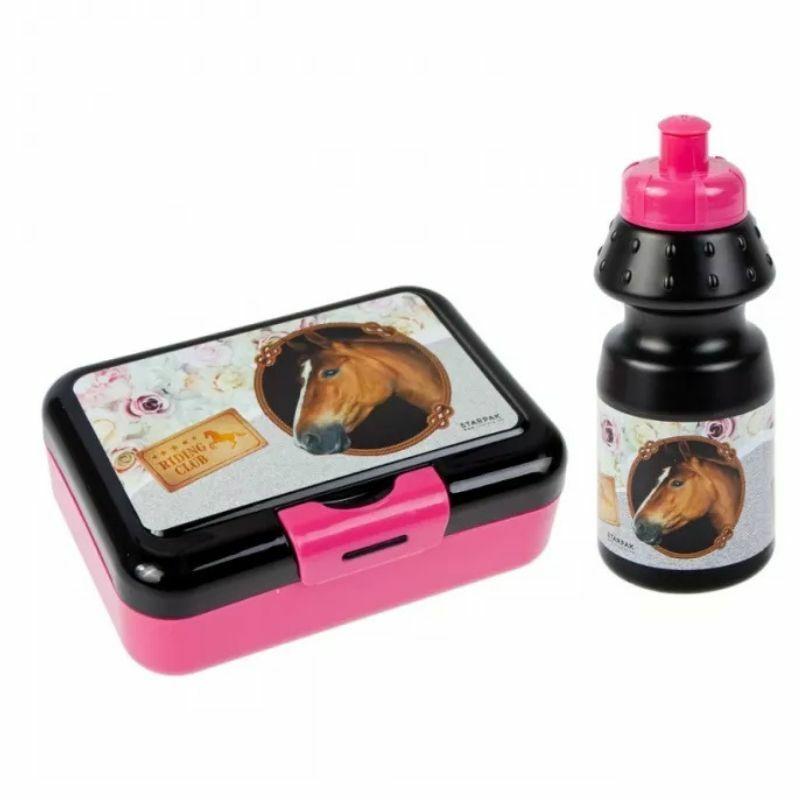 Set Flašica za vodu i kutija za užinu 447909, Crno-roze