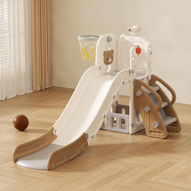 Feelkids Dečji tobogan sa košem Meda, Krem-beli