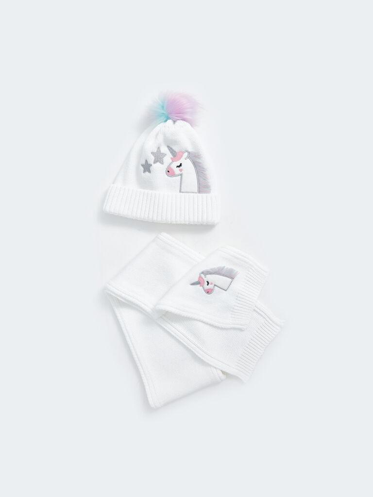 LC Waikiki Komplet šal, kapa i rukavice za devojčice W4DG48Z4-J5E, Beli