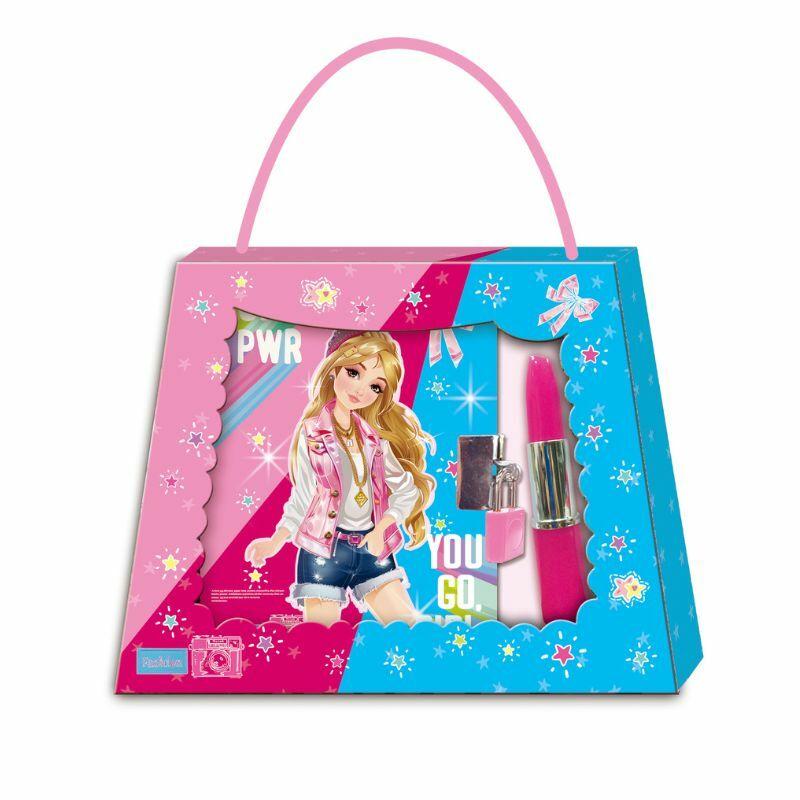 Dečiji dnevnik sa katancem u setu Grl Pwr, 56 listova, Roze