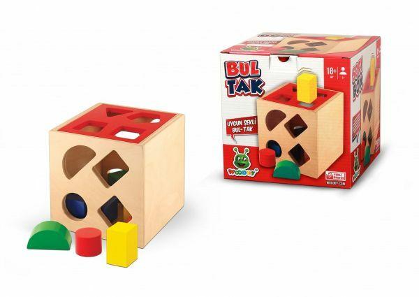 Drvena Edukativna Kocka Za Pogađanje Oblika