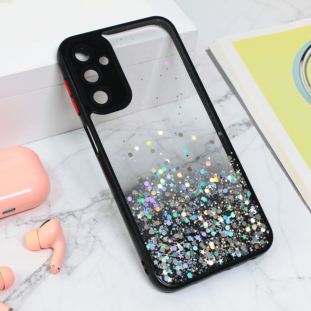 Maska za mobilni telefon Samsung Galaxy A24 4G FRAME GLITTER, Crna