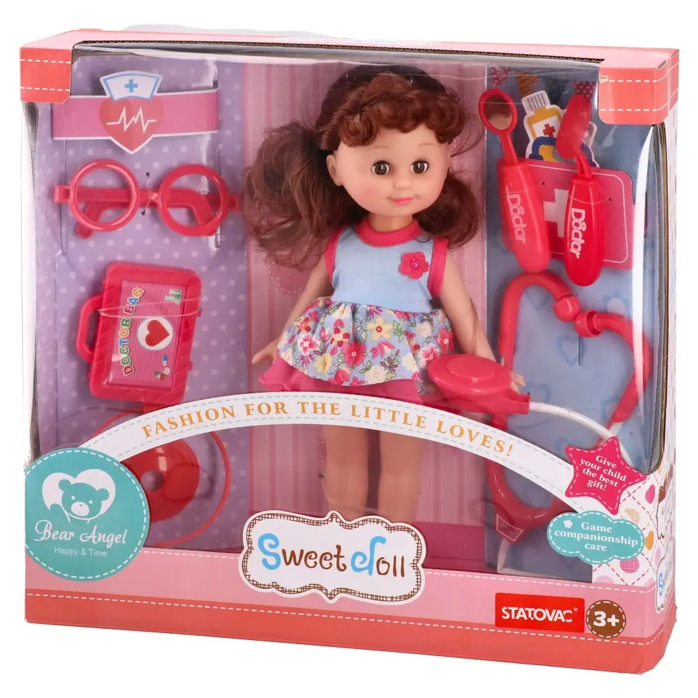 OZZO Lutka doktor set Boneca, Roze-Plava