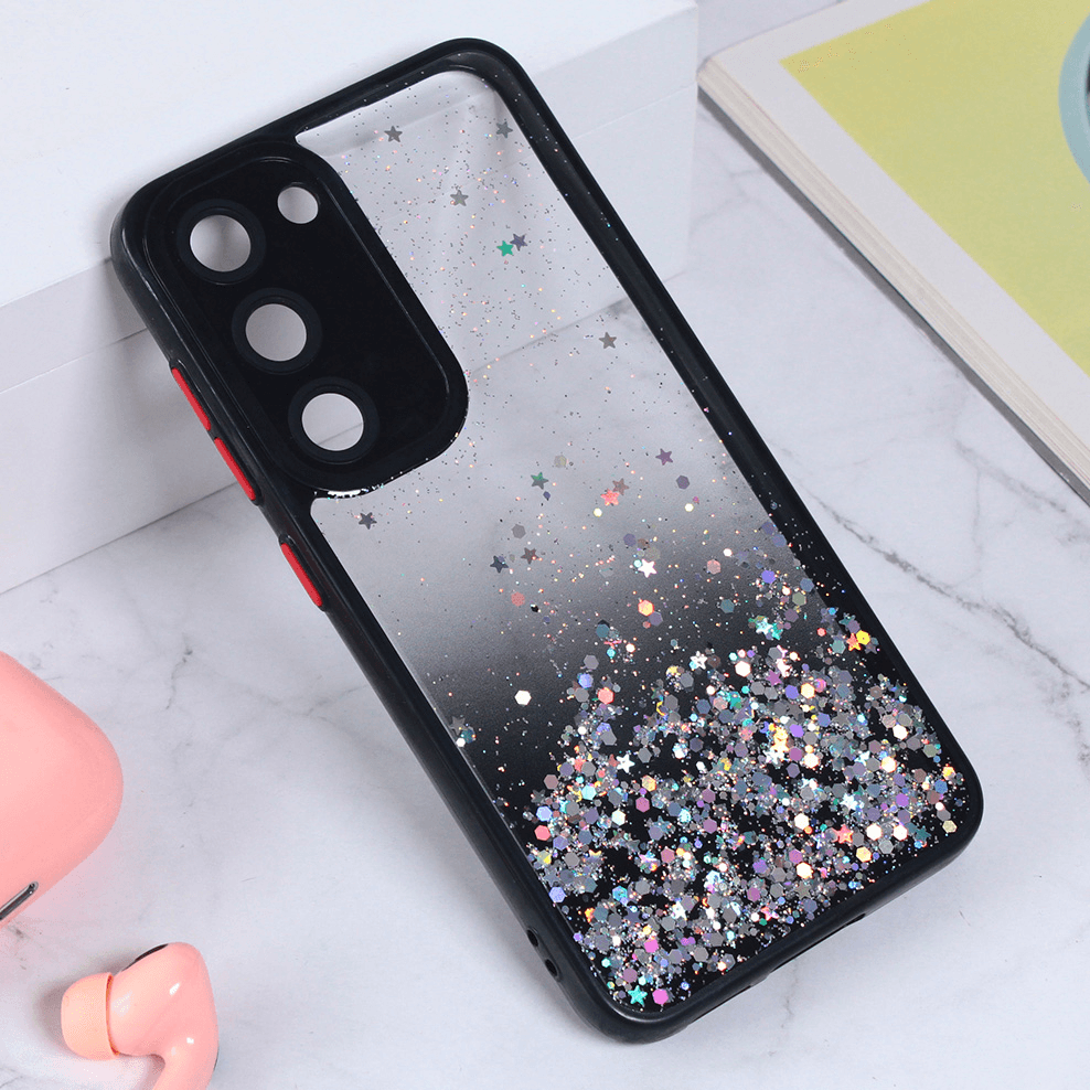 Maska za mobilni telefon Samsung Galaxy S23 Plus FRAME GLITTER, Crna