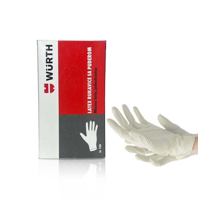 Wurth Rukavice latex sa puderom, veličina L, Bele