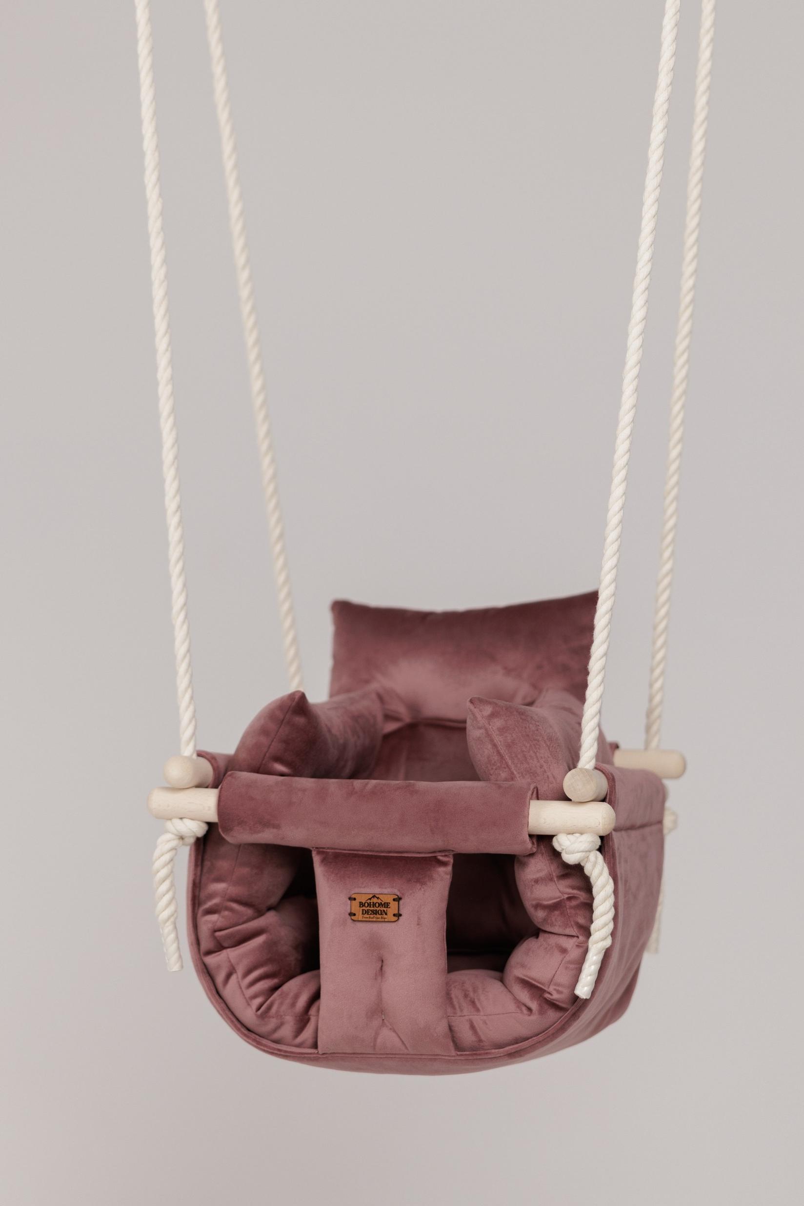 Bohome Design Sobna ljuljaška za bebe Luxury Violet Pink, Ljubičasto-roze