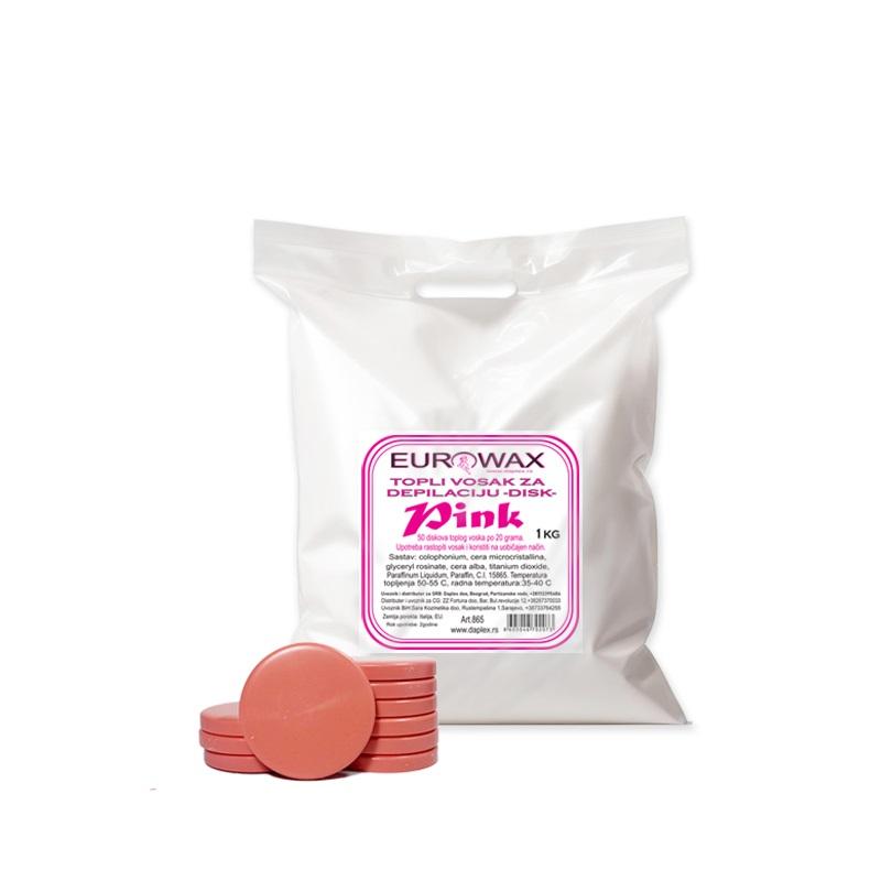Eurowax Topli vosak za depilaciju, 1kg, Roze