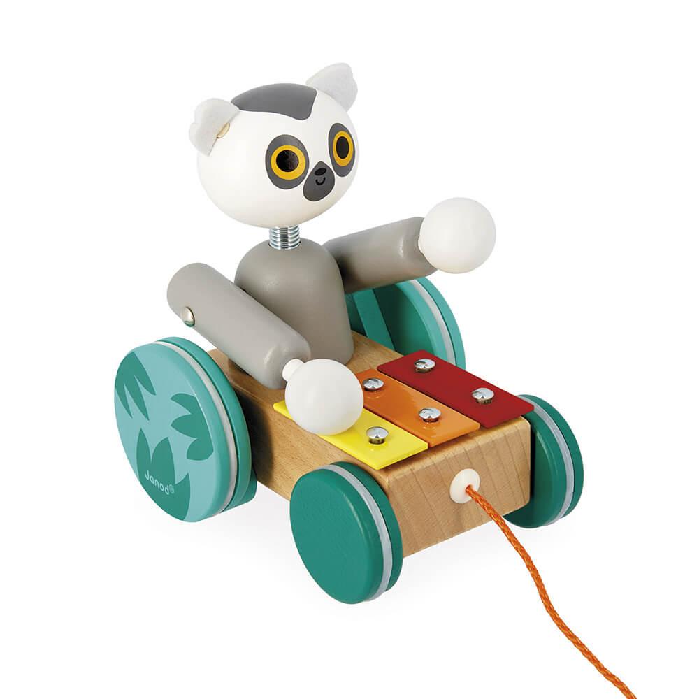 JANOD Lemur na povlačenje sa ksilofonom Tropik, Drveni