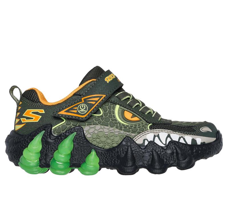 Skechers Patike za dečake Skech-O-Saurus Lights Bc 400121L-OLV, Crno-zelene