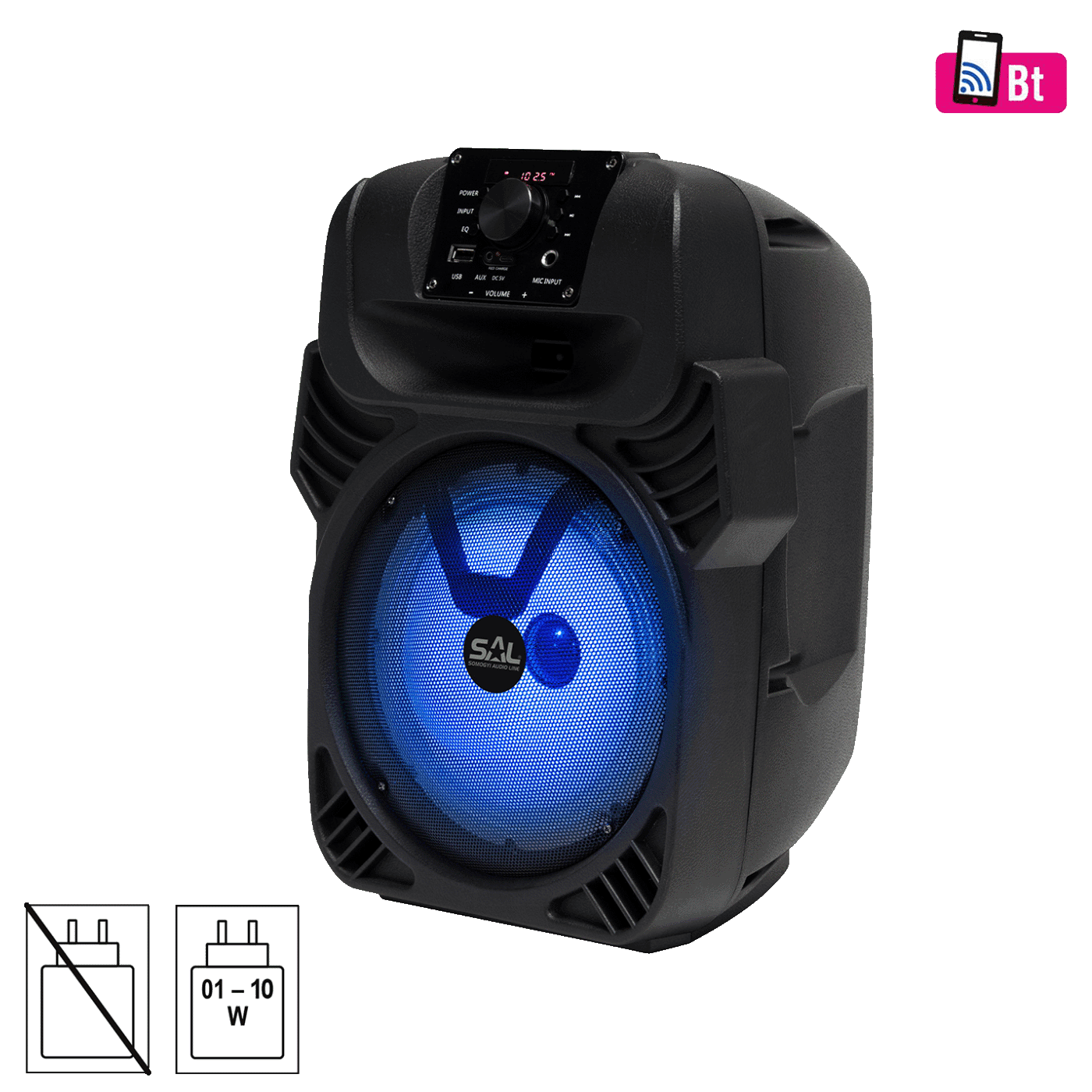 SAL bežični zvučnik PAR20BTC, FM radio, karaoke, 40 / 25, crni