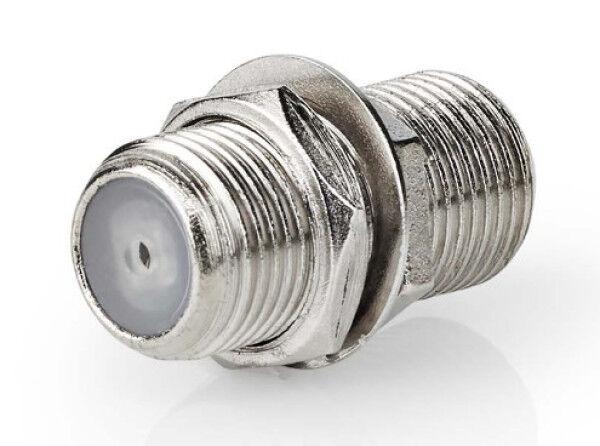 Nedis Adapter za satelitsku i antensku vezu CSGB41940ME, F ženski na F ženski, 75 Ohm, Metalni, Srebrni, 1 komad