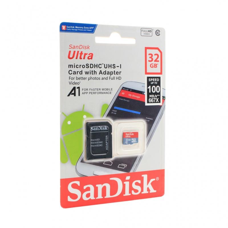 SanDisk Memorijska kartica sa adapterom Ultra Micro SDHC, 32GB, 100MB, s