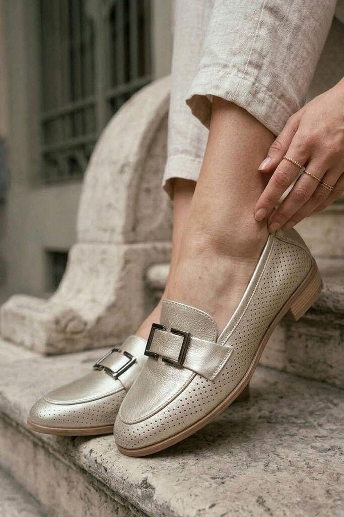 Obuća Trend Ženske mokasine Sonja, Zlatne boje