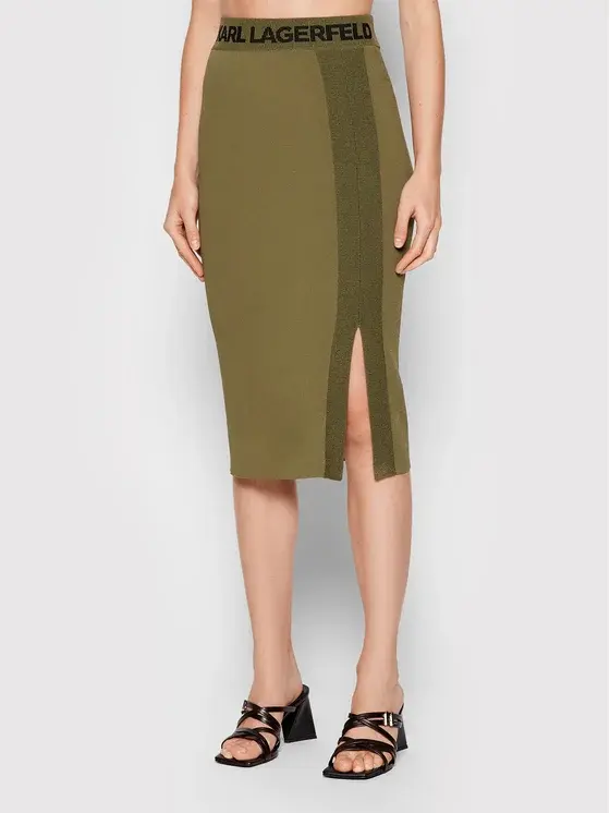 Karl Lagerfeld Ženska suknja 221W1325-636, Maslinasta