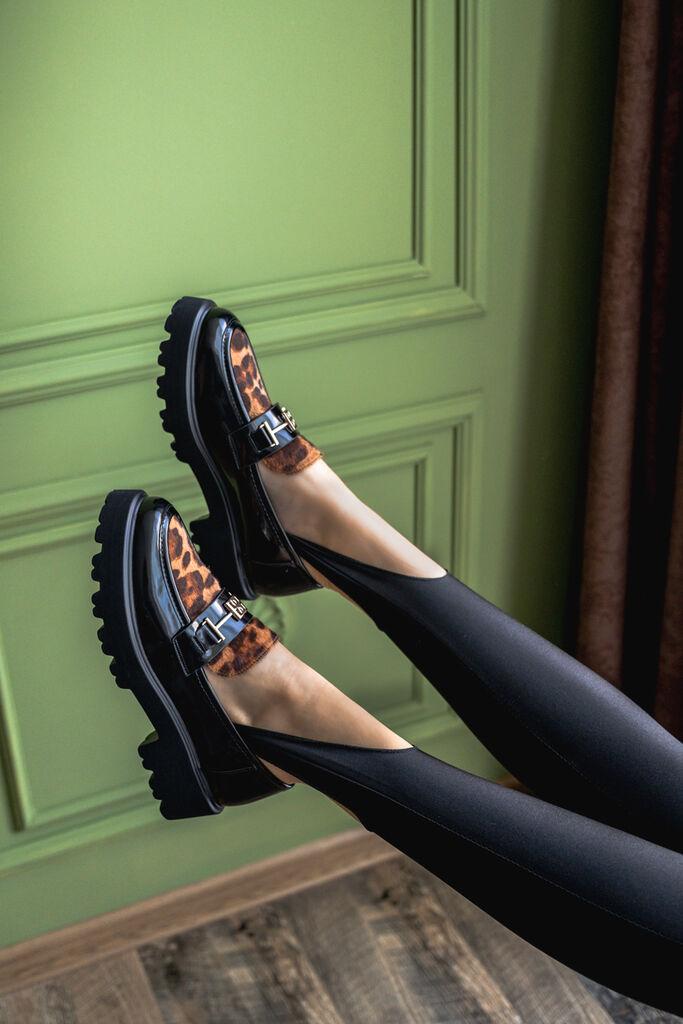 Obuća Trend Ženske mokasine, Crne-leopard