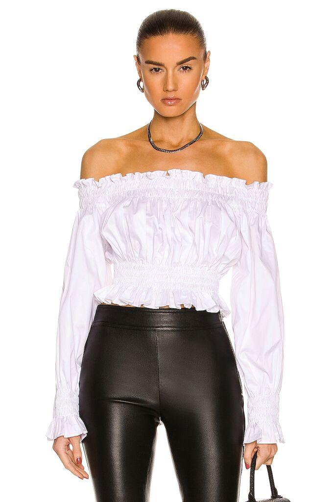 Norma Kamali Ženski top ST4216CS111002-WHITE, Beli