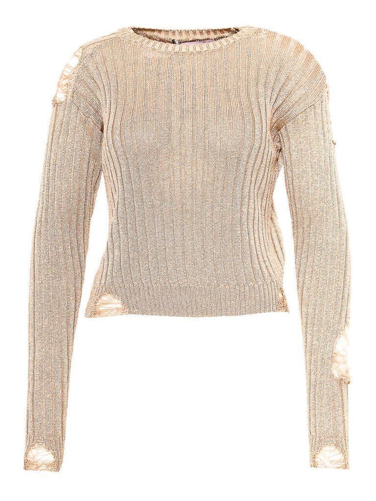 Chiara Ferragni Ženski džemper 73CBFM10H15-929, Zlatne boje