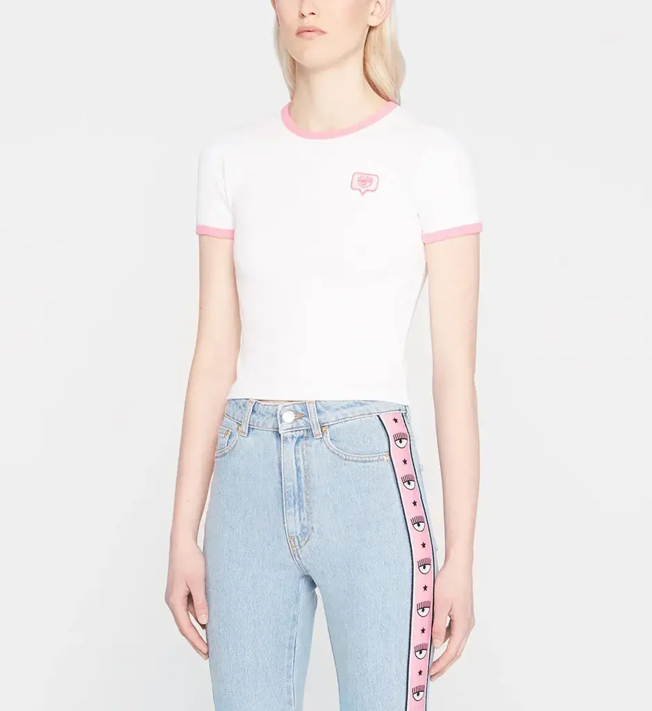 Chiara Ferragni Ženska majica kratkih rukava 21PE-CFT122 WHITE, Bela
