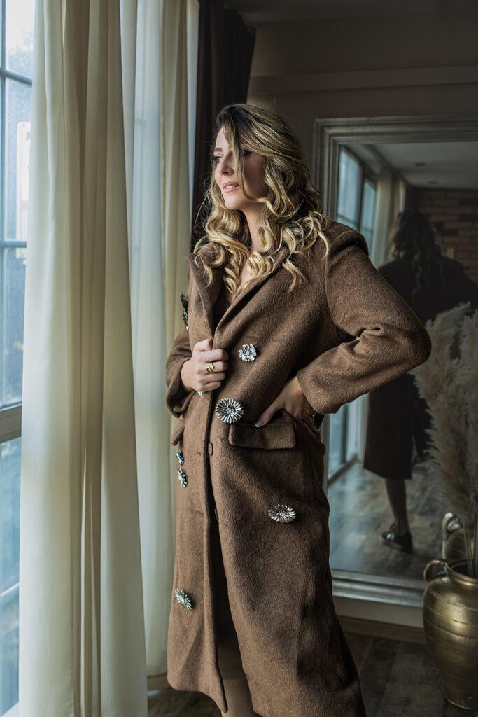 Obuća Trend Ženski kaput Aurora, Dugi, Braon