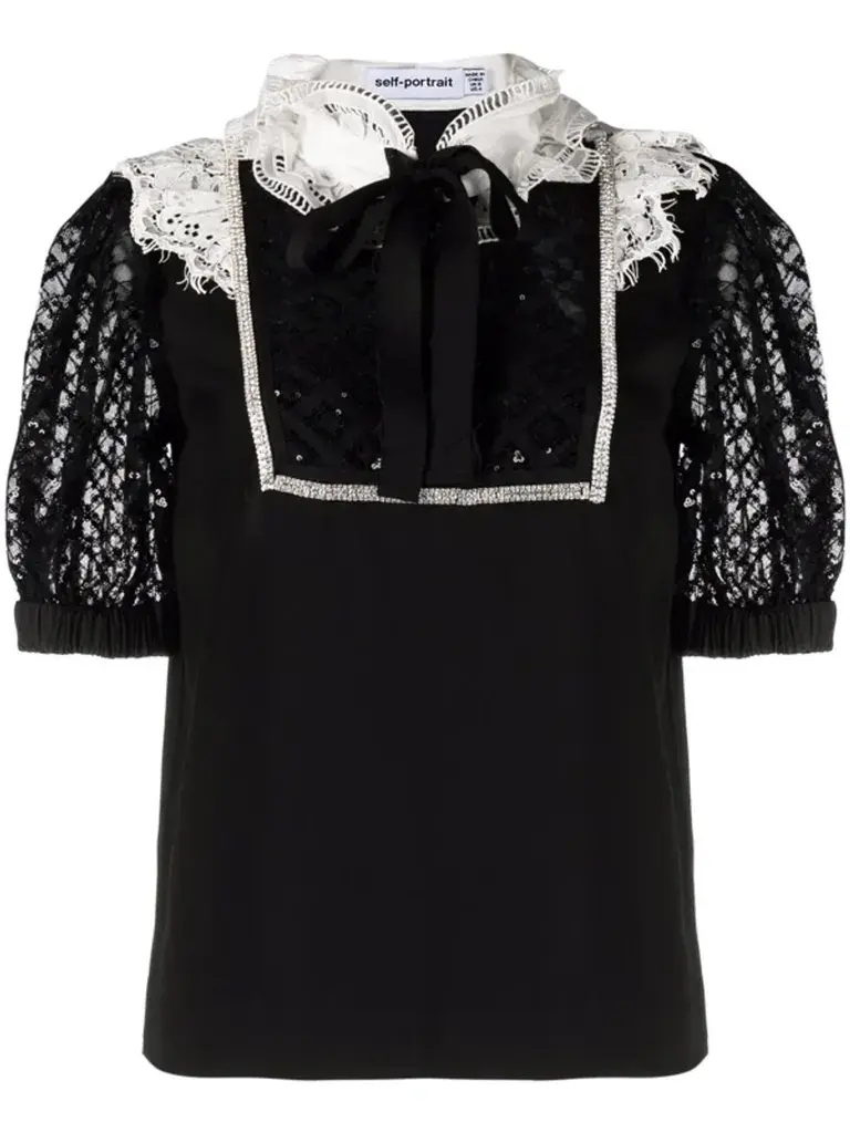 Self Portrait Ženska bluza AW21016TA-BLACK, Crna