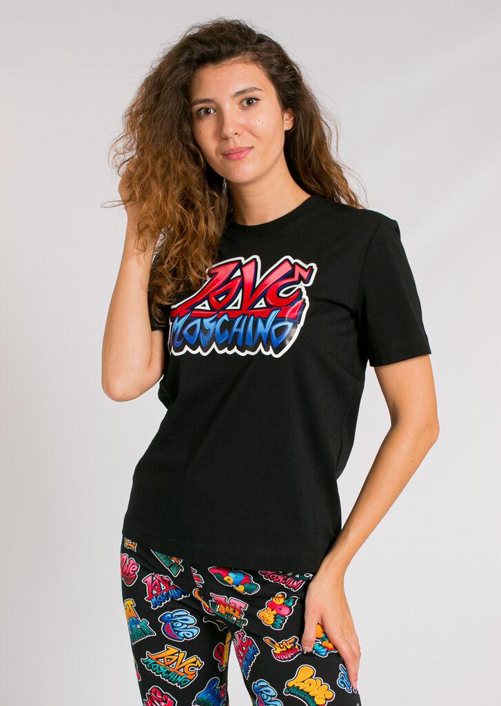 Love Moschino Ženska majica kratkih rukava W4H0626M3876-C74, Crna