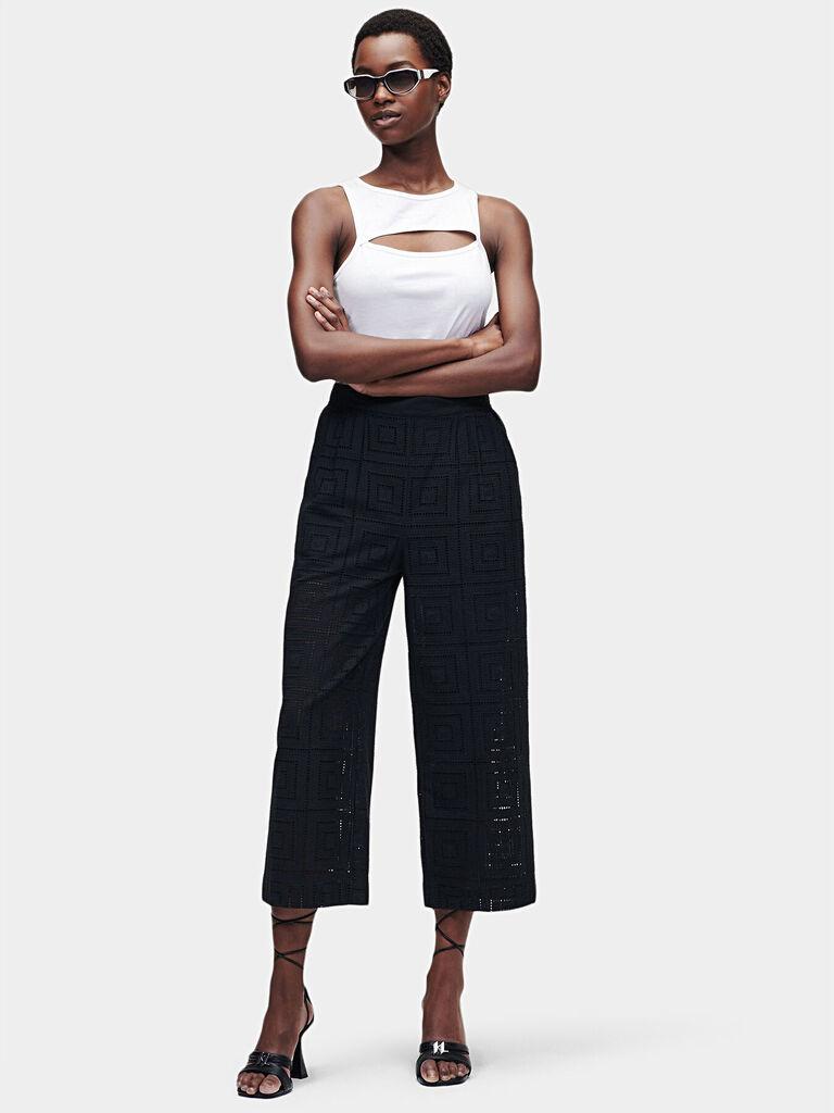 Karl Lagerfeld Ženske pantalone 221W1003-999, Crne