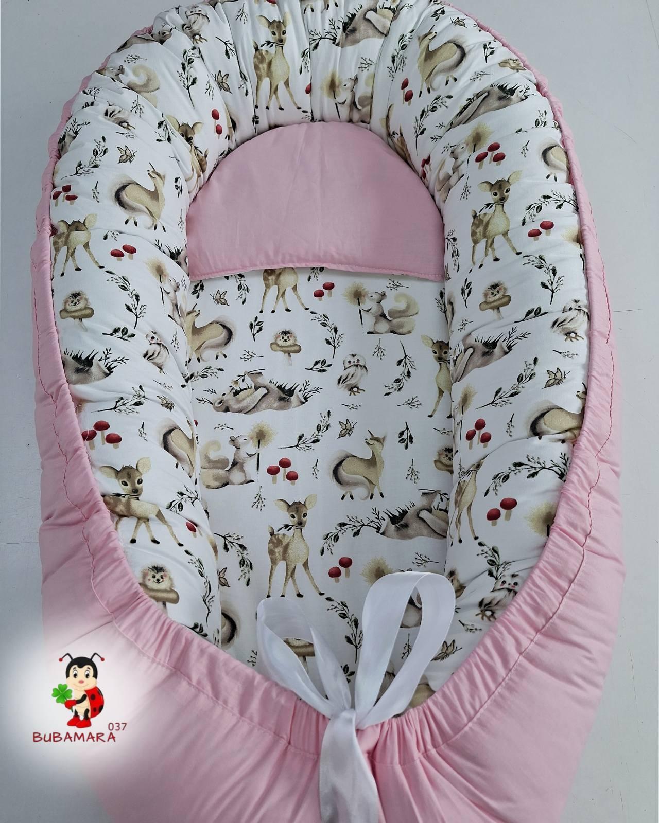 Bubamara037 Gnezdo za bebe Bambi, Roze-Belo