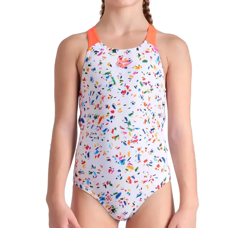 Arena Jednodelni kupaći kostim za devojčice Confetti Swim Pro, Šareni
