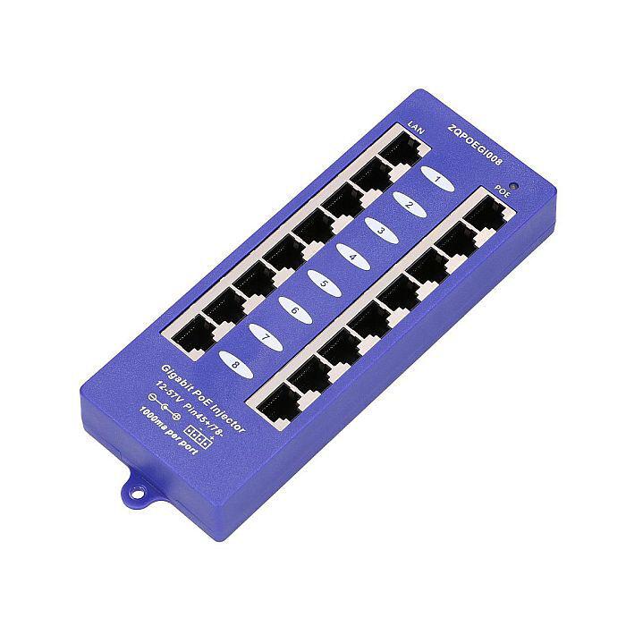 Extralink PoE Injector, 8 portova