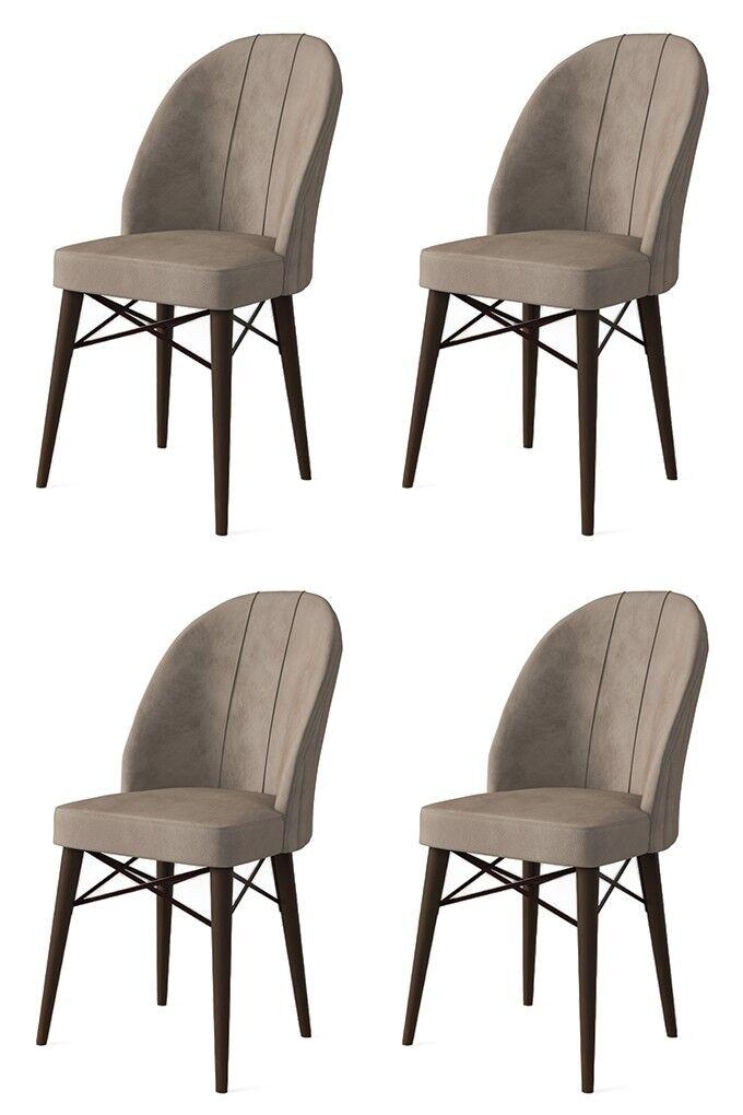 Hanah Home Set stolica Ritim, 44x96x42 cm, 4 komada, Braon-smeđe