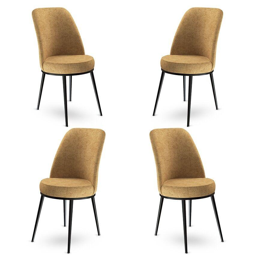 Hanah Home Set stolica Dexa, 45x89x42 cm, 4 komada, Crno-smeđe