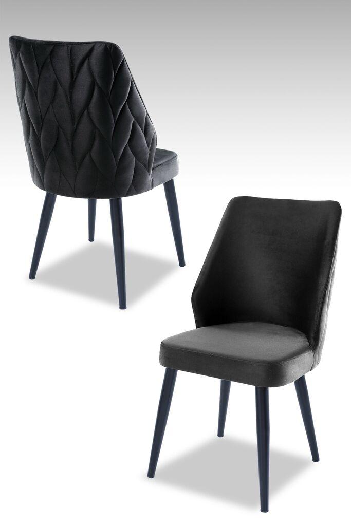 Hanah Home Set stolica Pufi, 48x90x43 cm, 2 komada, Crne