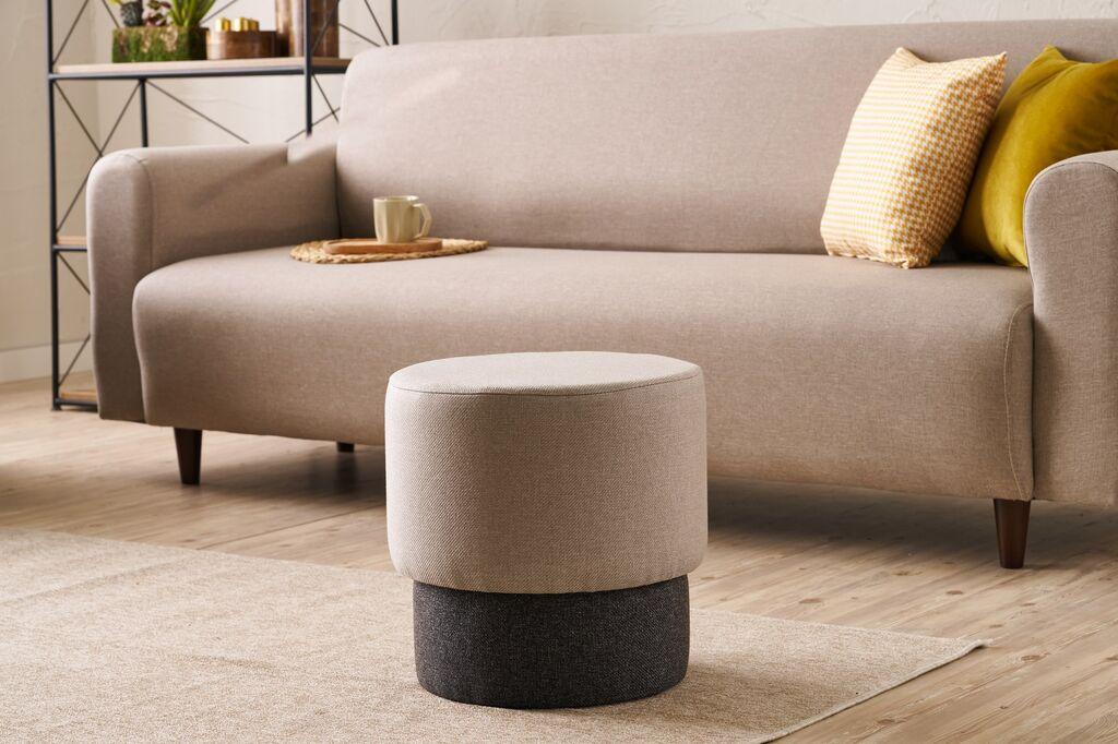 Atelier del Sofa Tabure Patara, O40x40cm, Bež