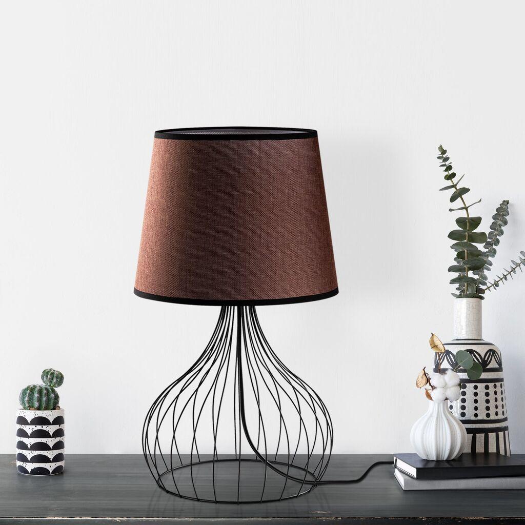 Opviq Stona lampa Telis-5392, 28x28x51 cm, IP20, Braon-crna