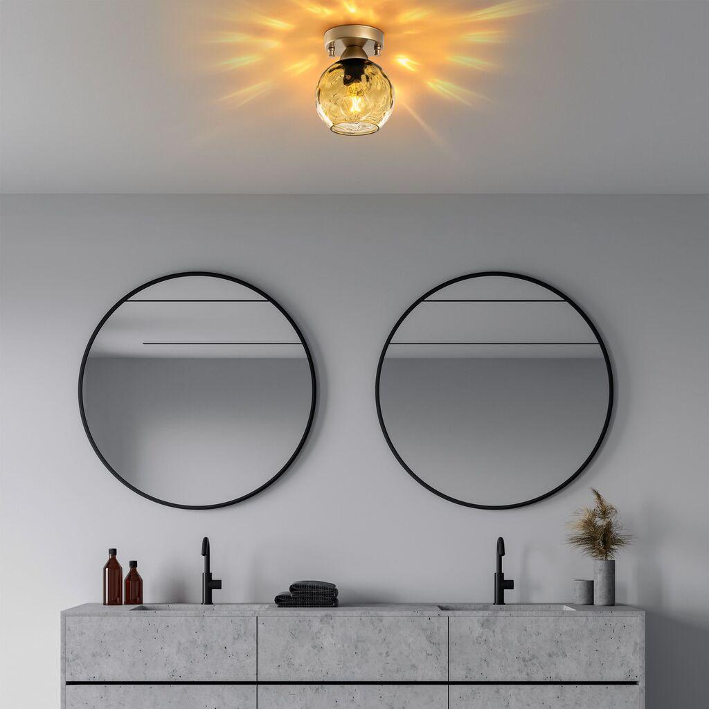 Opviq Zidna lampa Benek-15-14384, 15x15x18cm, IP20, Zlatna boje