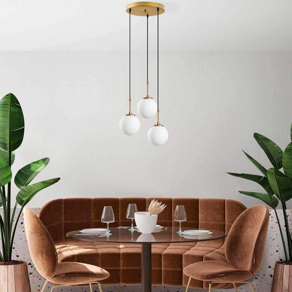 Opviq Luster Orbital-15-14007, 36x36x115cm, IP20, Belo-zlatne boje