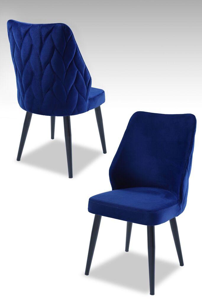 Hanah Home Set stolica Pufi, 48x90x43 cm, 2 komada, Tamnoplave
