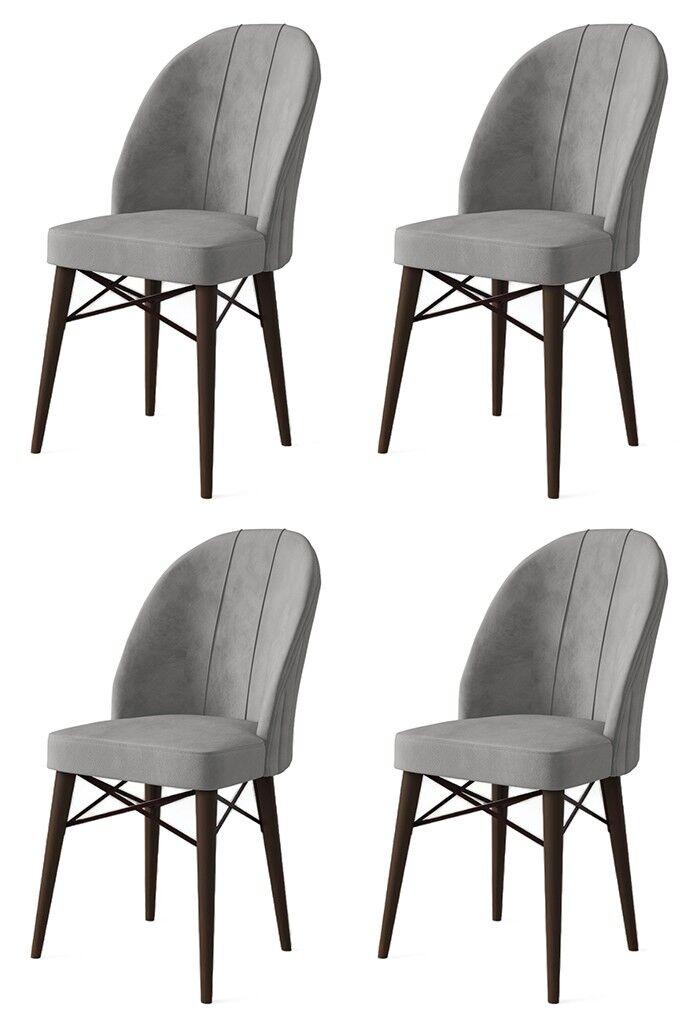 Hanah Home Set stolica Ritim, 44x96x42 cm, 4 komada, Sivo-braon