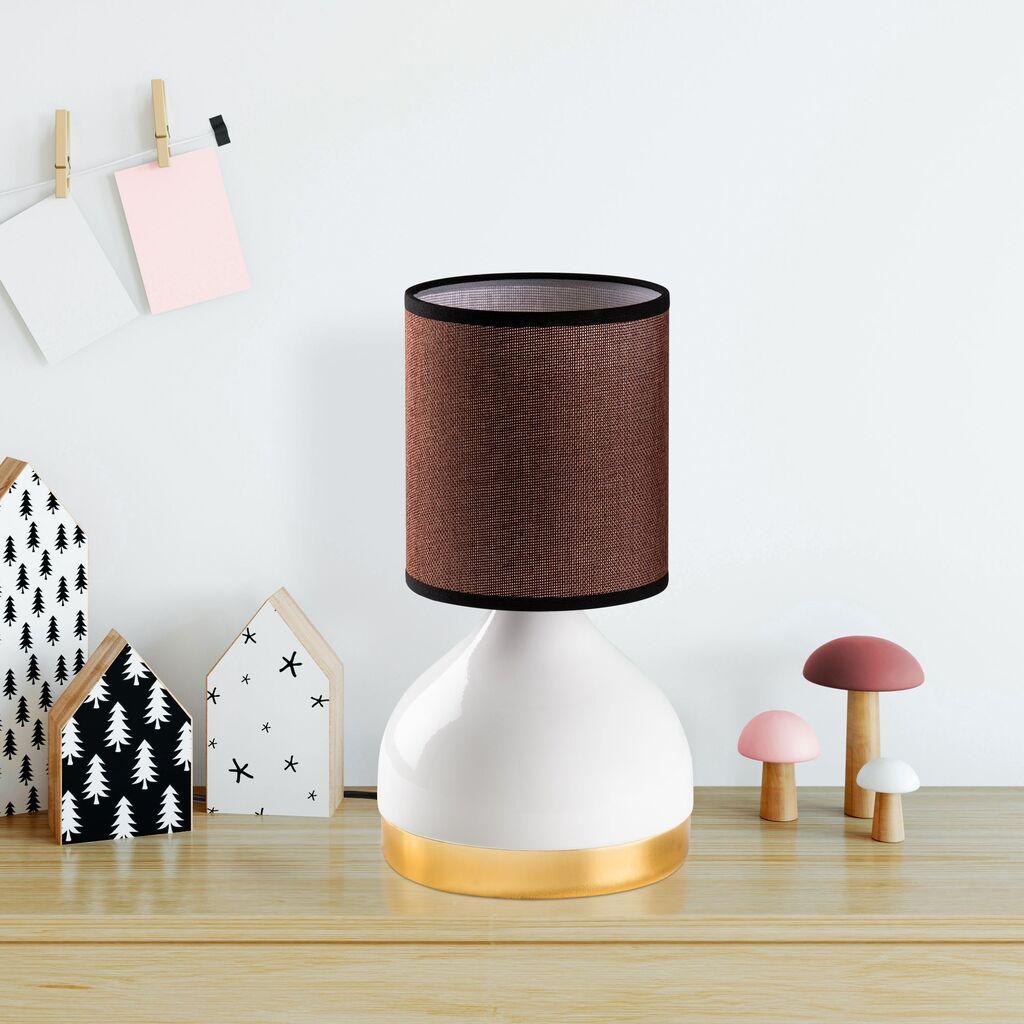 Opviq Stona lampa 8004, 17x17x33 cm, IP20, Braon-bela