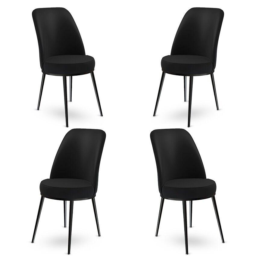 Hanah Home Set stolica Dexa, 45x89x42 cm, 4 komada, Crne