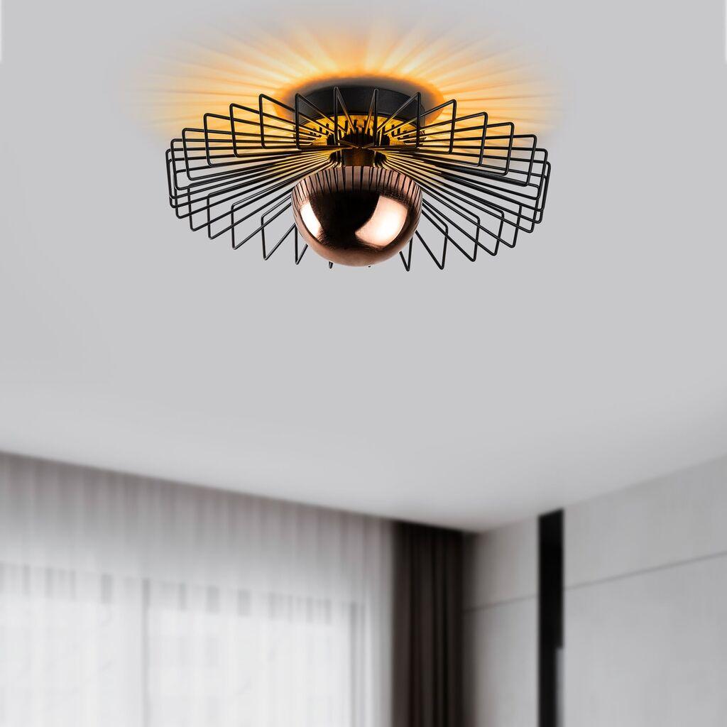 Opviq Luster Kaya-15221, 45x45x18cm, IP20, Bakarno-crni