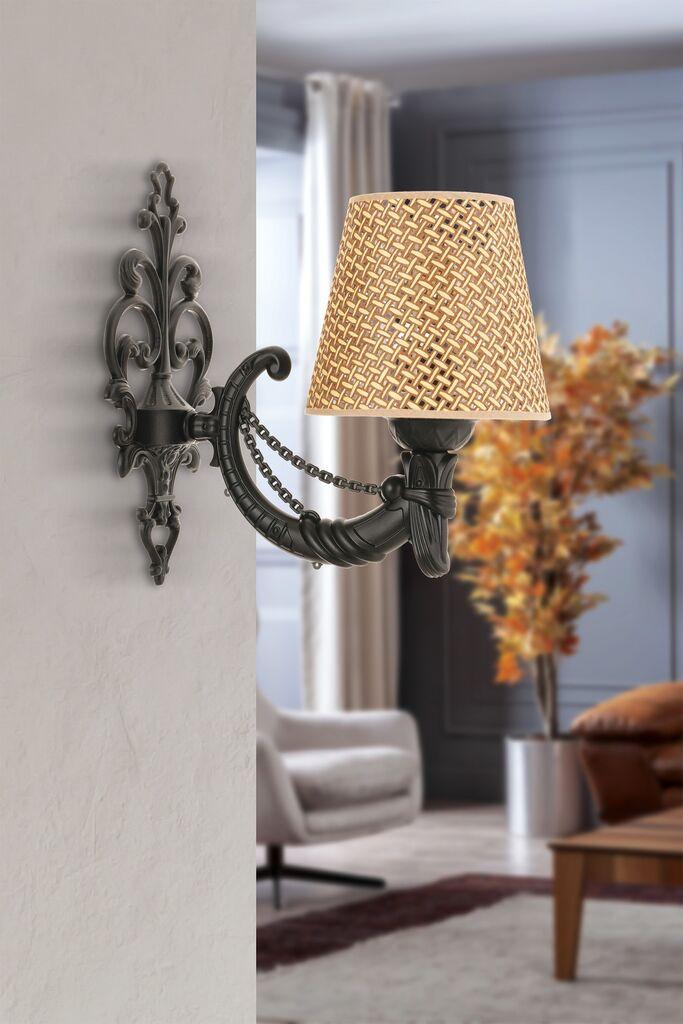 Opviq Zidna lampa Gloria Hazeran, 15x10x13cm, IP20, Bež-crna