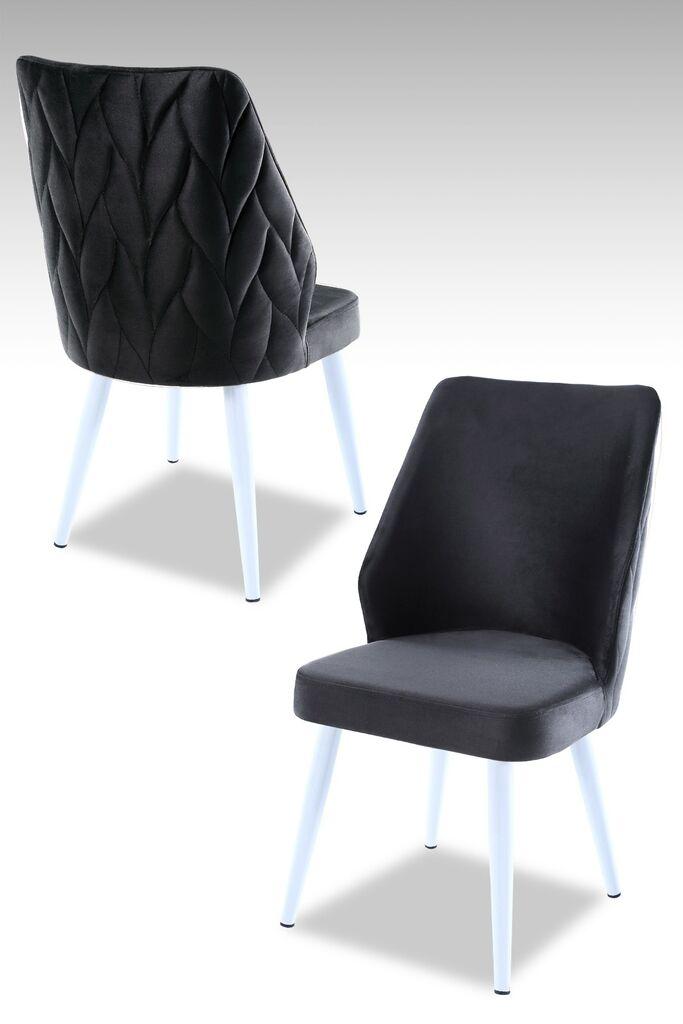 Hanah Home Set stolica Pufi, 48x90x43 cm, 4 komada, Antracit-bele